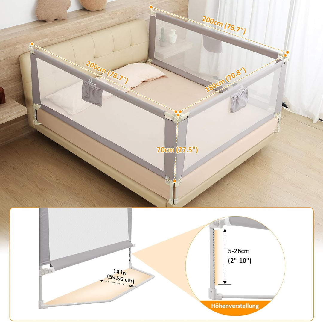 Bettgitter für Kleinkinder, Bettschutzgitter Kinderbettgitter für Kinder Babybettgitter Klappbar, Ki