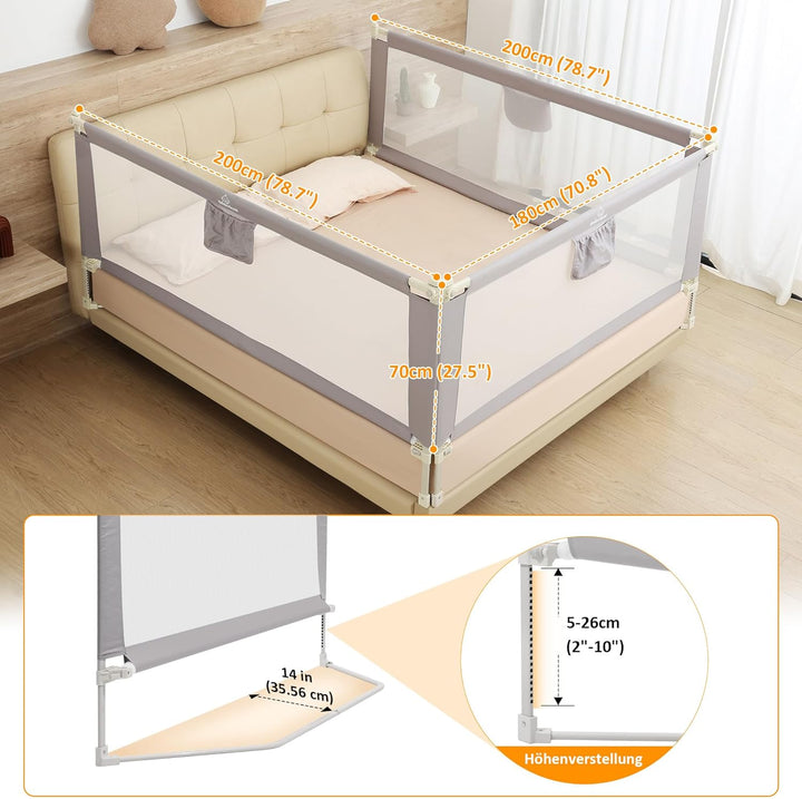 Bettgitter für Kleinkinder, Bettschutzgitter Kinderbettgitter für Kinder Babybettgitter Klappbar, Ki