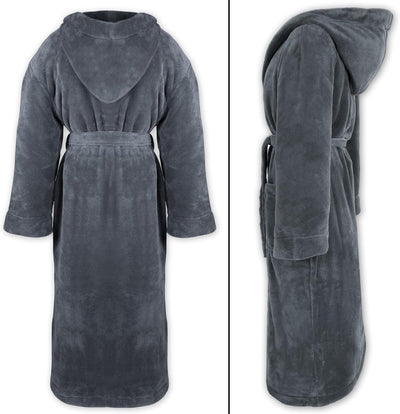Gräfenstayn® Damen & Herren Kuschelfleece Bademantel mit Kapuze Grösse S-XXXL mit Öko-Tex Standard 1