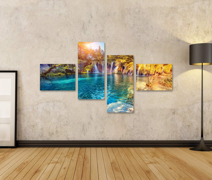 islandburner Bild auf Leinwand Plitvicer Seen Nationalpark Majestätische Aussicht Türkisfarbenes Was