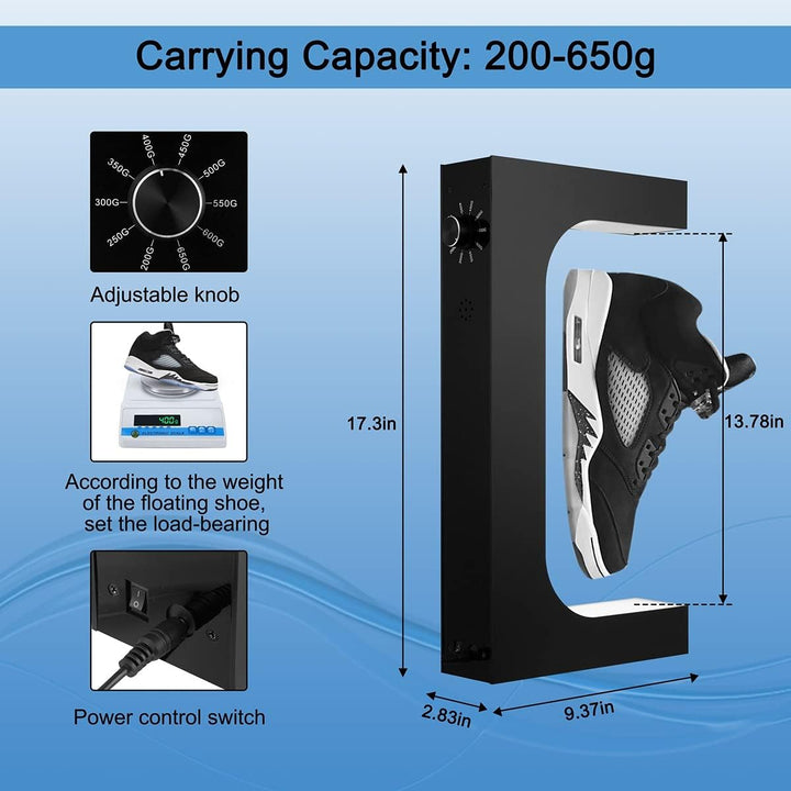 Schwebendes Schuh-Display Magnetische Levitation Sneaker Stand mit LED-Licht Rotierende schwebende H