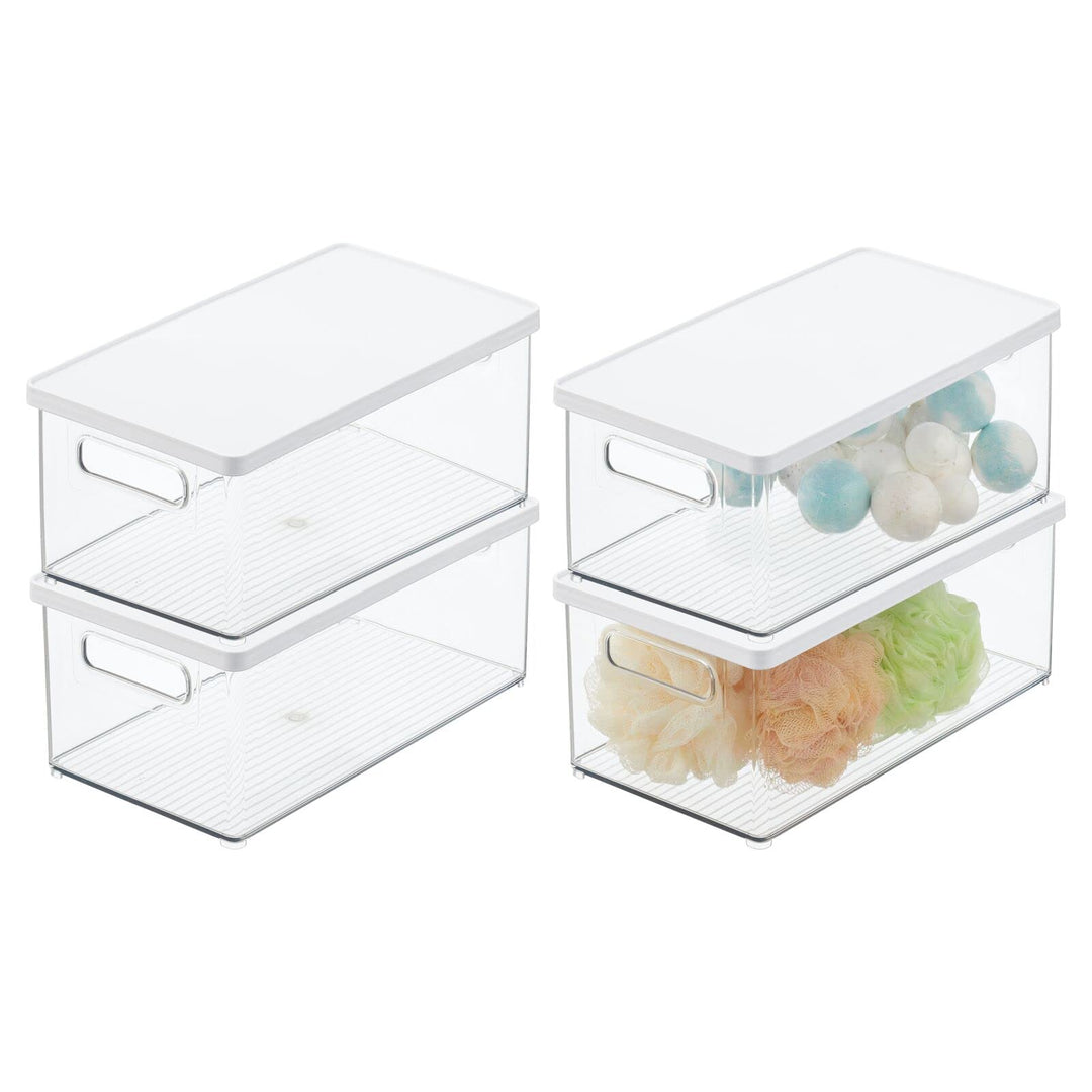 mDesign 4er-Set Kosmetik Organizer – praktische Kosmetikaufbewahrung aus Kunststoff mit abnehmbarem