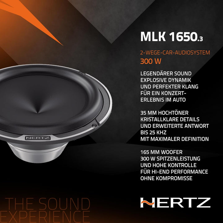 Hertz MLK 1650.3 – High-End 2-Wege-System mit langhubigem 165-mm-Tieftöner, 28-mm-Hochtöner, MLCX 16