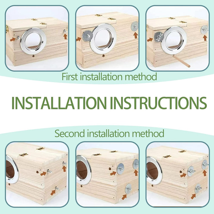 Sittich Nistkasten Vogelhaus, Wellensittich Nistkasten Transparentes Design, Vogelhäuschen aus Natur
