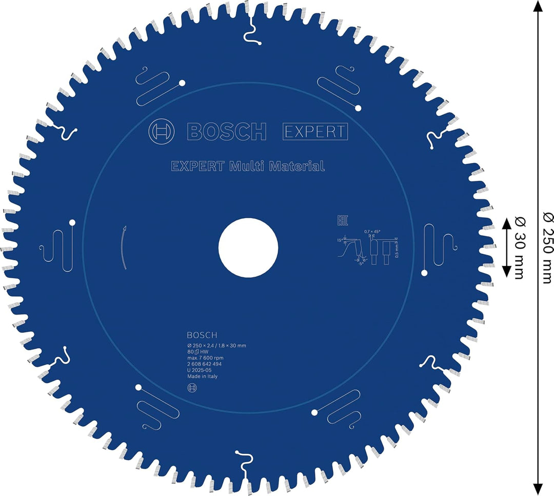 Bosch Professional 1x Kreissägeblatt Expert for Multi Material (für Multimaterial, Sägeblatt Ø 250 x