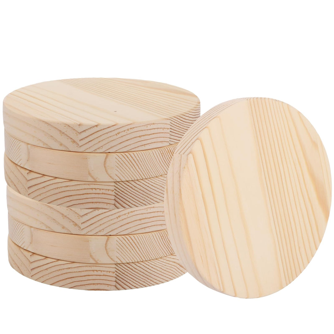SHUESS 8 Stück Holzscheiben 15 cm Durchmesser, Baumscheiben 15 cm aus Kiefernholz, Holzplatte rund 2