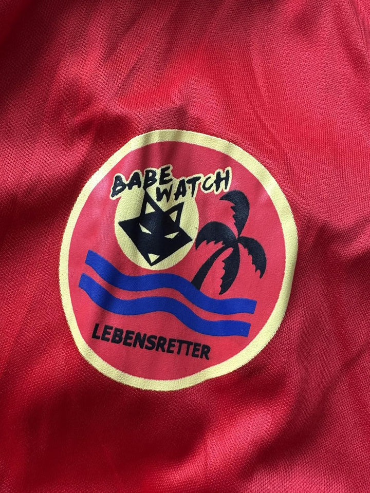 Foxxeo rotes Rettungsschwimmer Kostüm für Herren - Grösse M bis XL - Bademeister Lifeguard Grösse Fa
