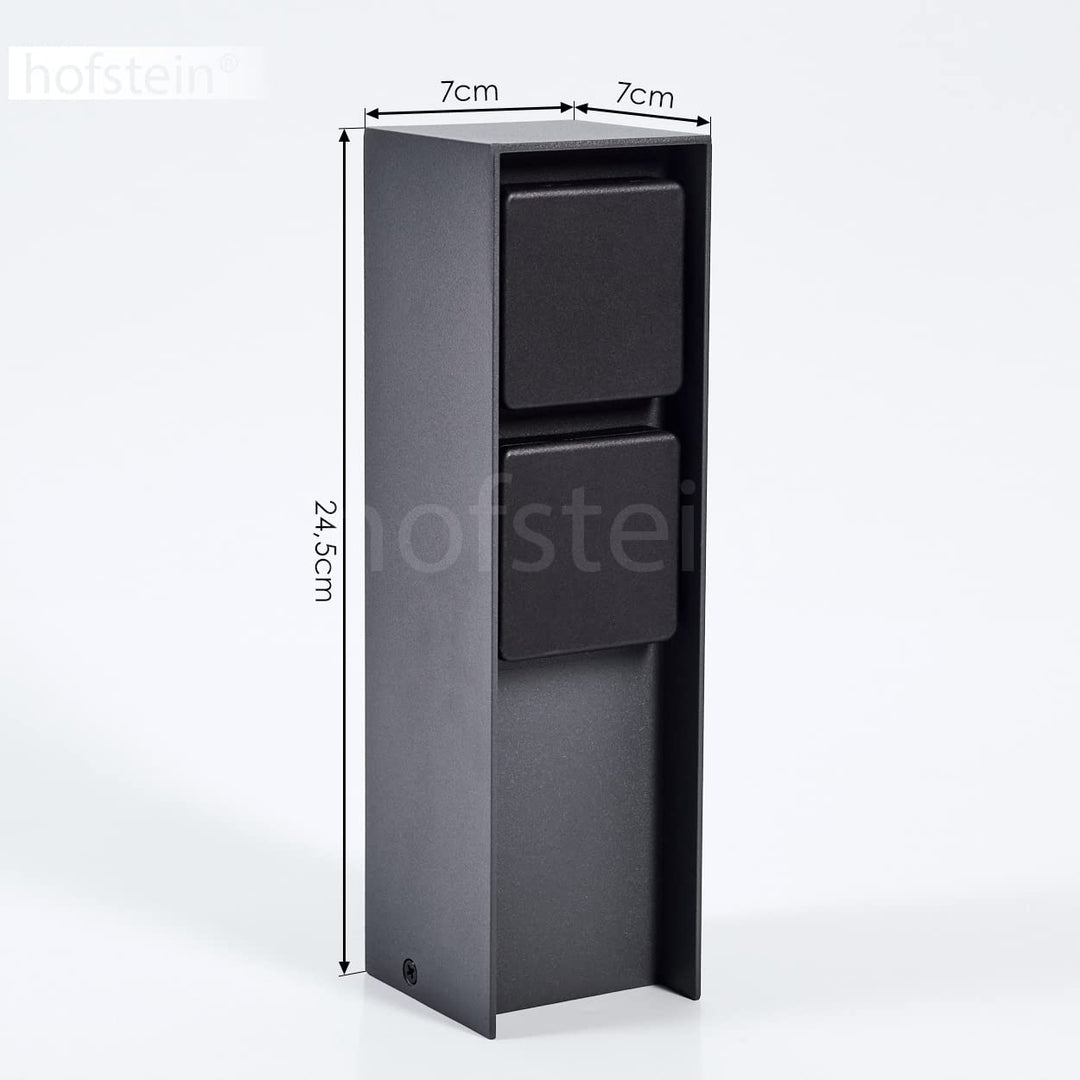 Steckdosensäule Reigolil, Steckdose mit Leuchte aus Metall/Kunststoff in Anthrazit/Schwarz, Steckdos