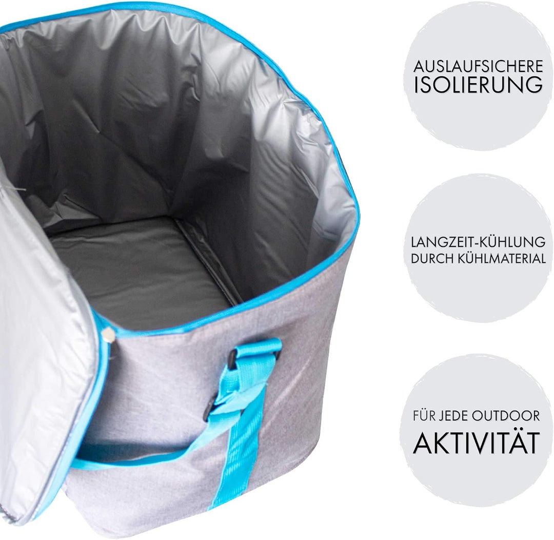 ToCi Kühltasche 14 Liter + 6 Kühlpacks – Isolierte Thermotasche für Picknick, Camping, Wandern &amp; Gri