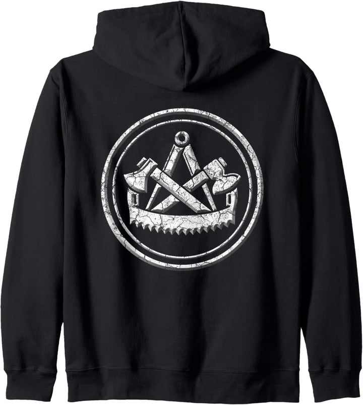 Zimmerer Zimmermann traditionelles Zunftwappen Kapuzenjacke