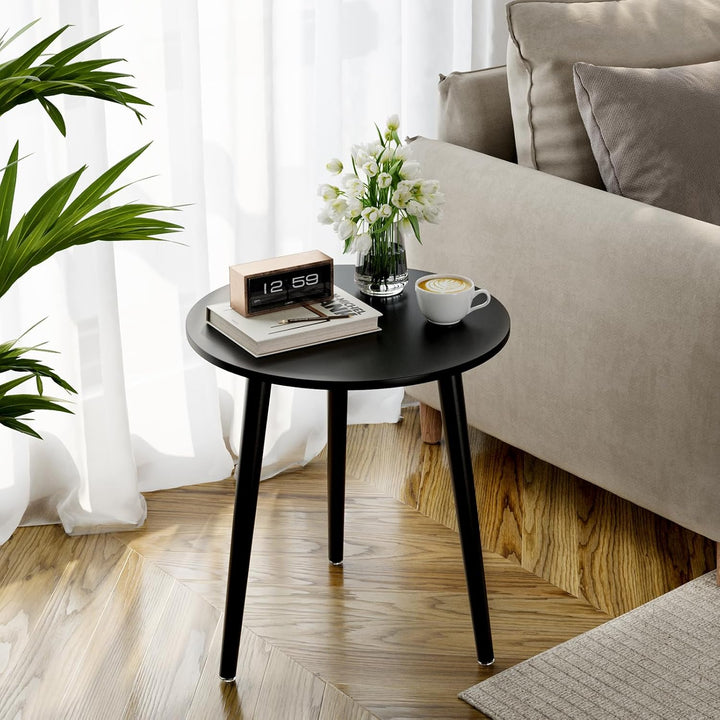APICIZON Beistelltisch, Couchtisch rund Ø 42 cm, Höhe 51 cm, Sofatisch mit Beinen aus Massivholz, Sk