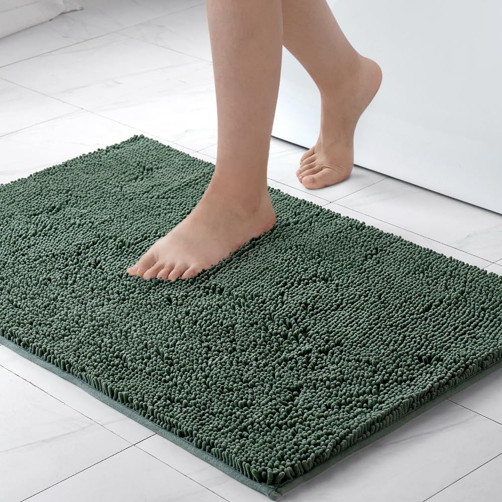MIULEE 70x120cm Chenille Badematte rutschfest Badvorleger Badteppich rutschfest Waschbar Absorbieren