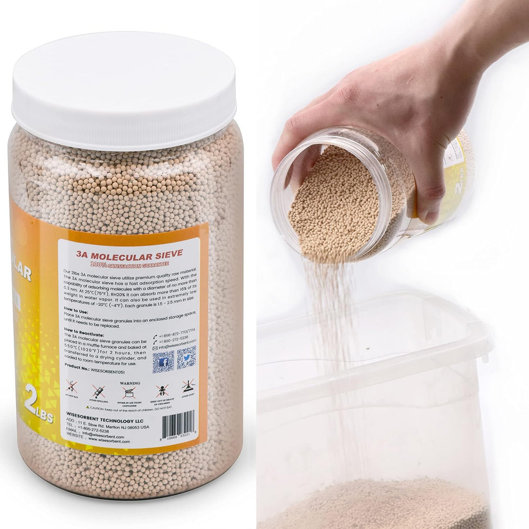 WiseSorb - 900g Molekularsieb 3A Trockenperlen - Wiederverwendbarer Feuchtigkeitsabsorber &amp; Luftentf