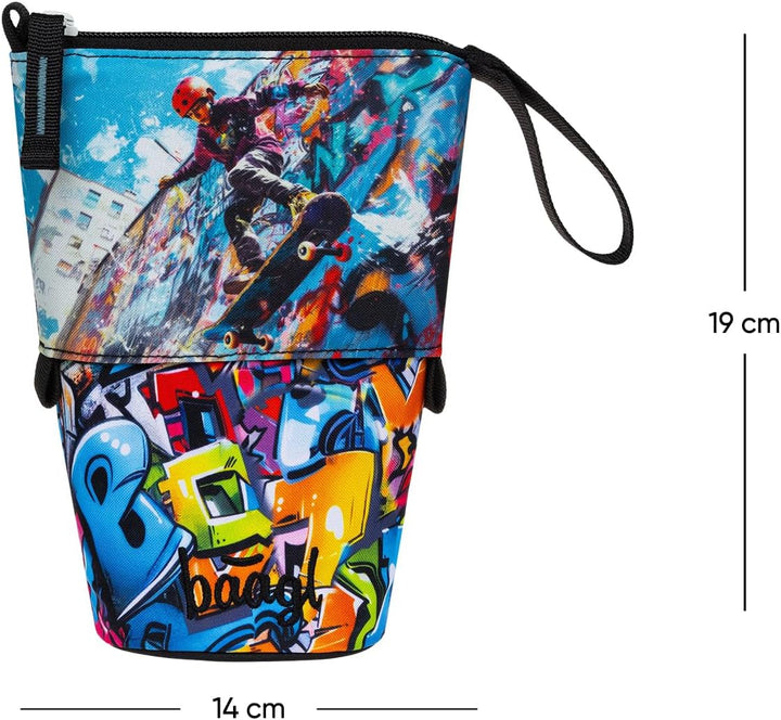 Baagl Federmäppchen Jungen - Stifteetui Kinder - Mäppchen Etui für Schule - Robuste Federtasche & Fe
