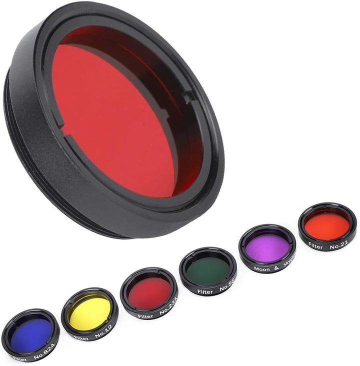6 Stück 1,25-Zoll-Teleskopfilter-Kit Buntes Filterzubehör mit Aufbewahrungsbox für Teleskopokulare