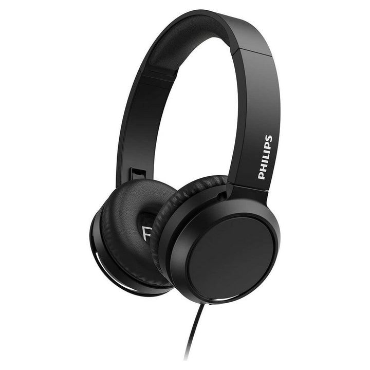 Philips On Ear Kopfhörer H4105BK/00 mit Mikrofon (Inline-Fernbedienung, Zusammenklappbar, Abgewinkel