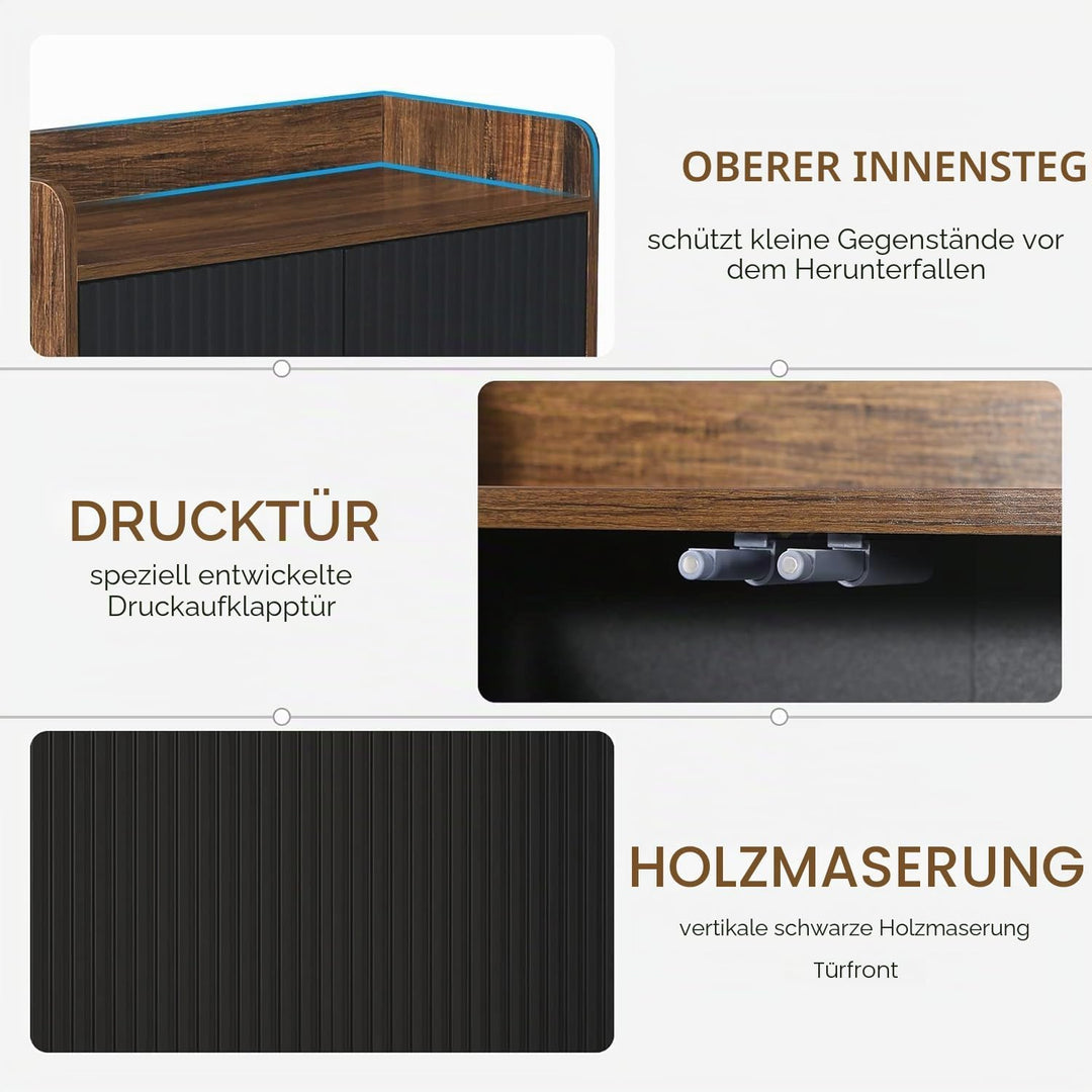 LITTLE TREE Schuhschrank mit Türen, 5-stöckiger Schuhschrank aus Holz, Schuhregal, Organizer Schrank