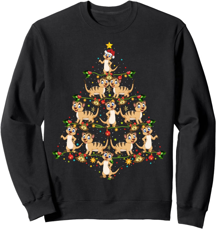 Erdmännchen Weihnachtsbaum Geschenk Nikolausmütze Erdmännchen Weihnachten Sweatshirt
