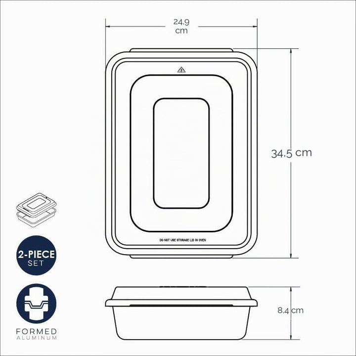 Nordic Ware Natural Aluminum Commercial Cake Pan with Lid, Rectangle Pan with Lid, Rectangle Pan wit