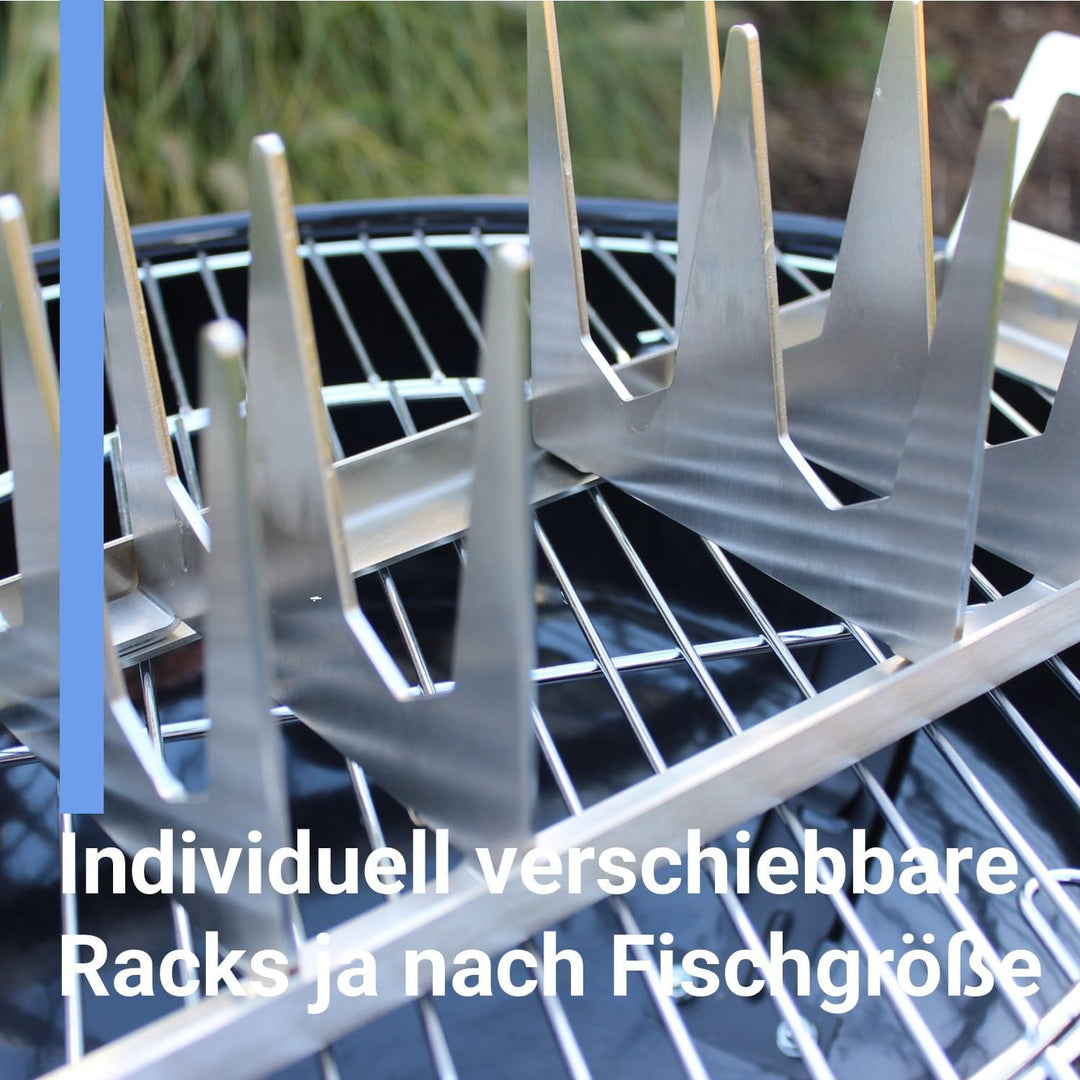 SCHILLING Fischgrilltechnik Fischhalter Edelstahl, für Grill, 30x14 cm, Backofen, Räucherkammer, Gar