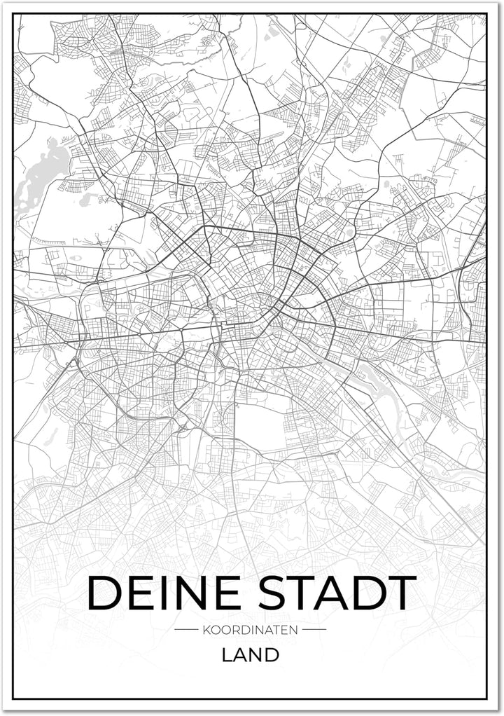 Vacentures® Stadtposter - Jede Stadt - Jeder Ort Weltweit Auswählbar - Poster deiner Lieblingsstadt