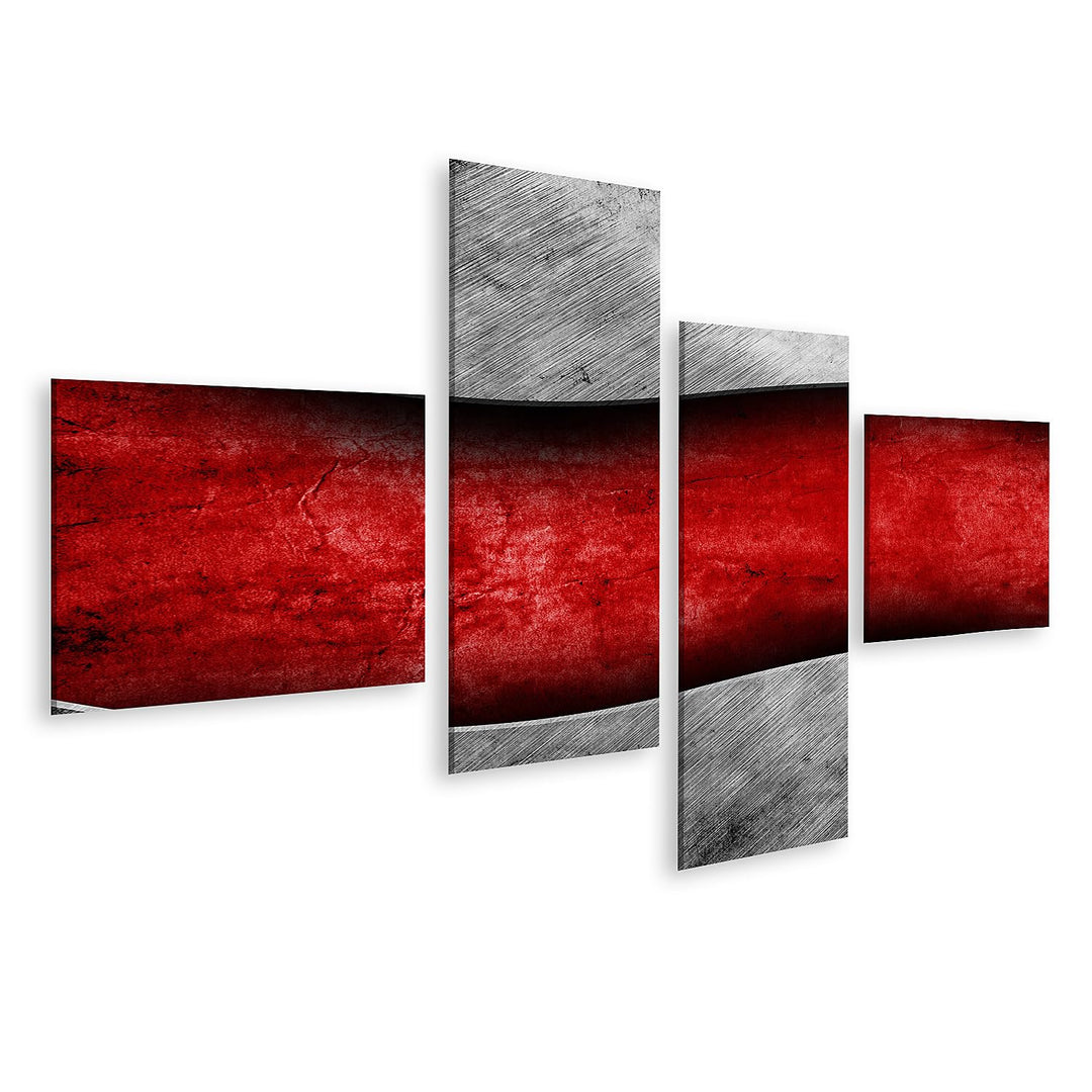 islandburner Bild auf Leinwand Grunge Metall Vorlage Auf Rotem Hintergrund Bilder Wandbilder Poster