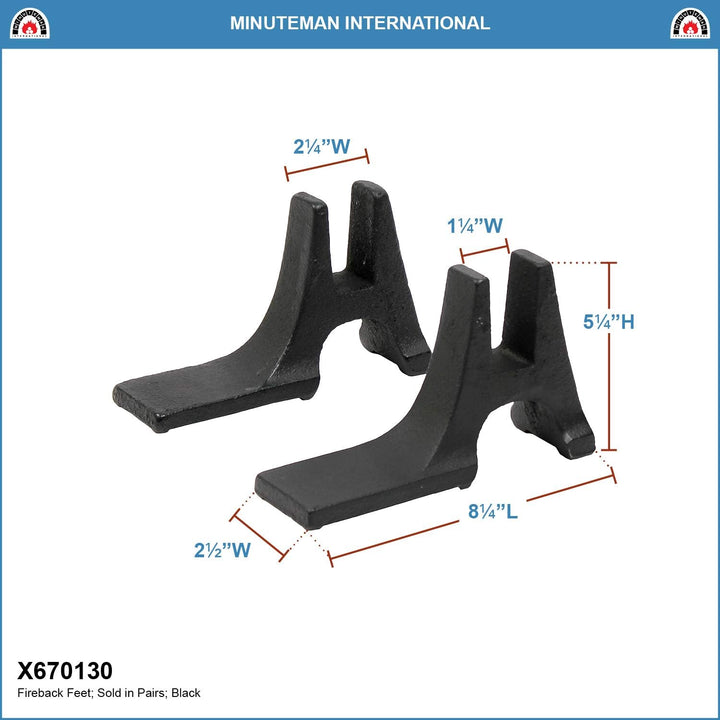 Minuteman International Support Fireback Stützfüsse, Eisen, schwarz, Schwarz
