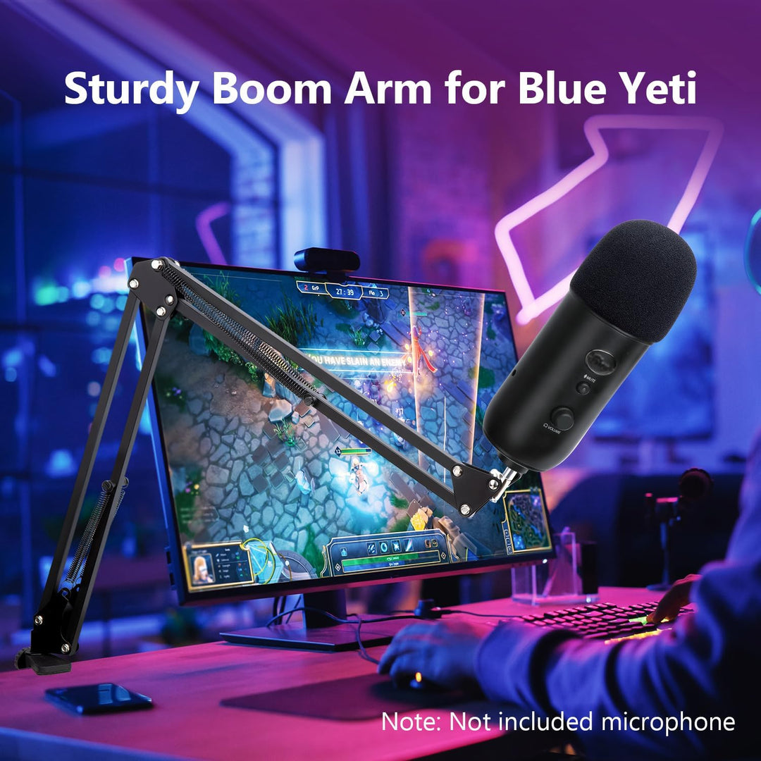 YOUSHARES Blue Yeti Mikrofon Arm, Blue Yeti Mikrofonständer mit Popschutz, Mikrofonarm mit Windschut