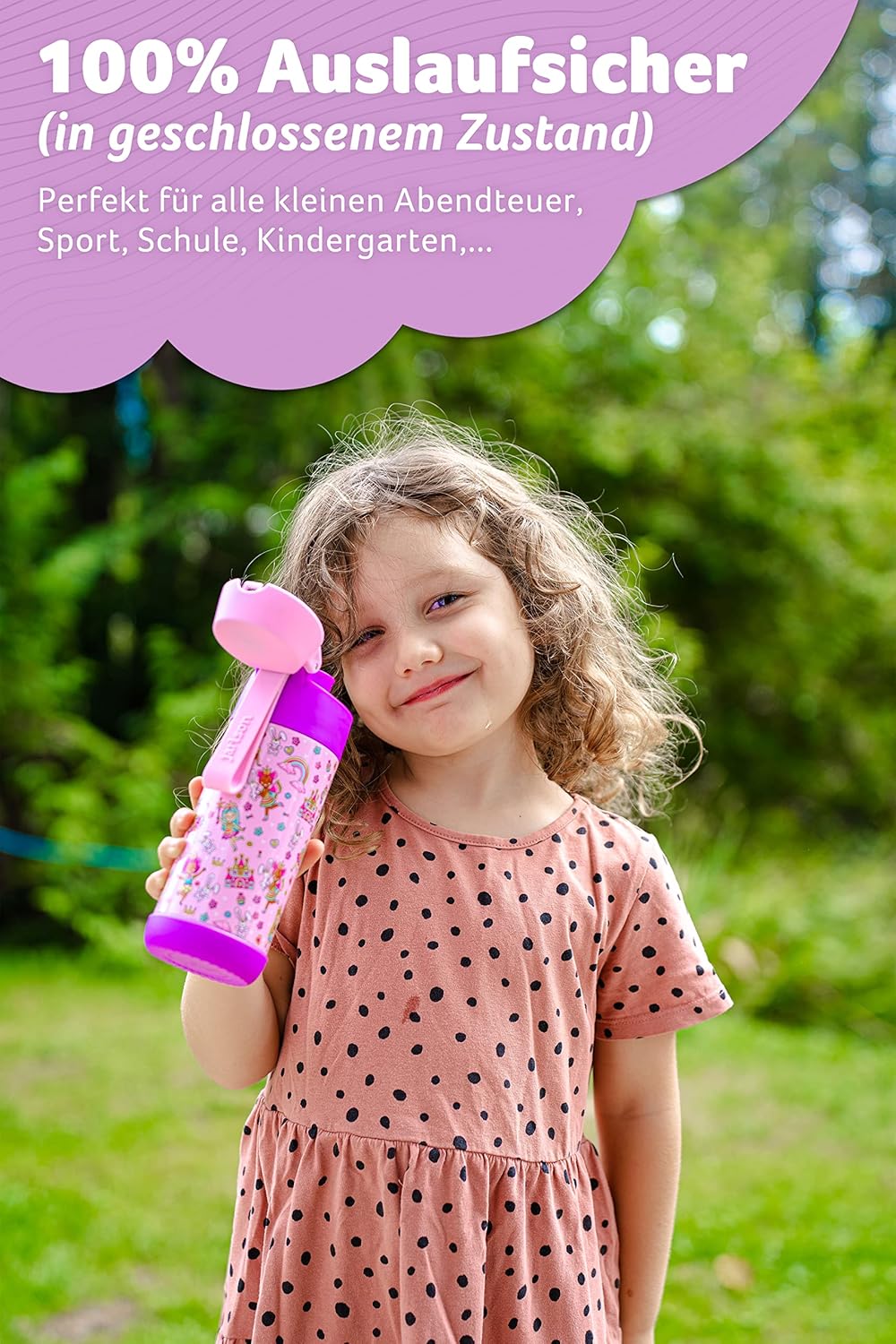 Jarlson® Trinkflasche Kinder - Thermo Edelstahl Wasserflasche - BPA frei - auslaufsicher - Kinderfla