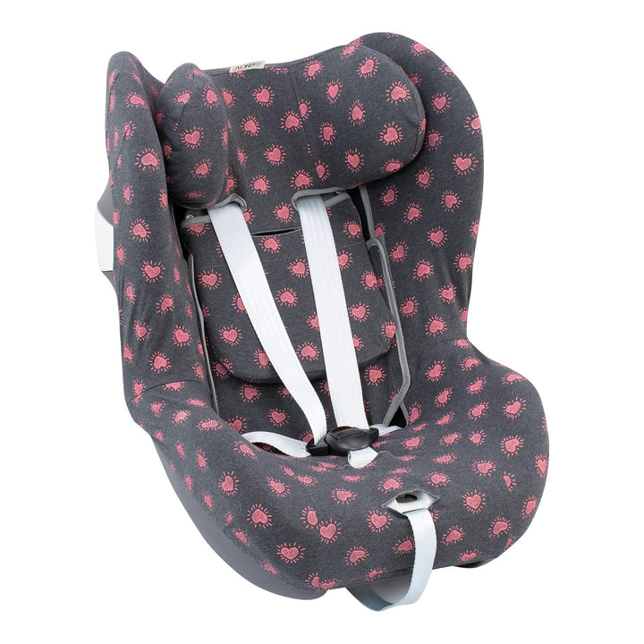 JYOKO KIDS Bezug kompatibel mit Cybex Gold Sirona M2 iSize (FLUOR HEART), FLUOR HEART