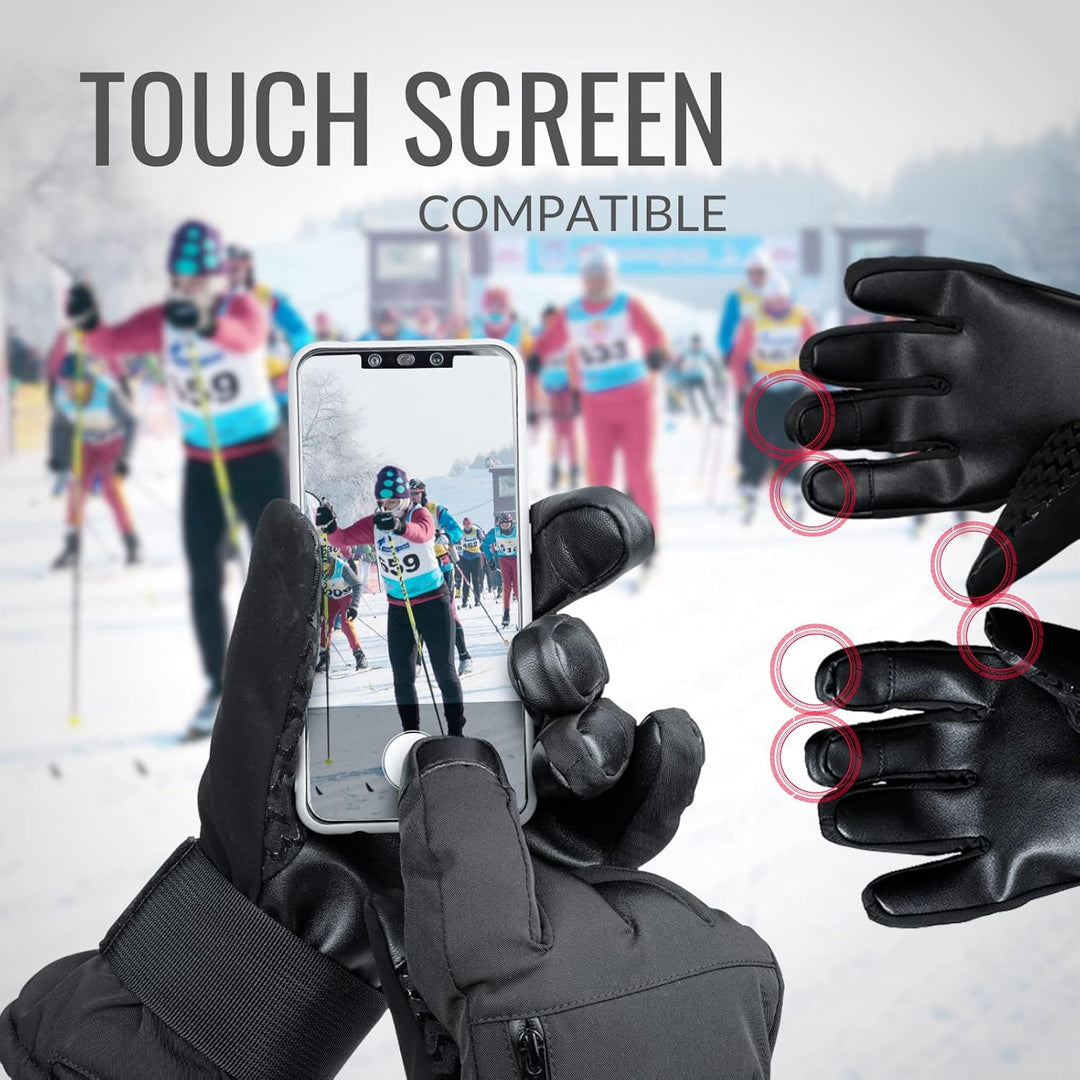 devembr Advanced Ski-Handschuhe mit Handgelenkschutz und Herausnehmbarem Innenfutter (S/M/L), M