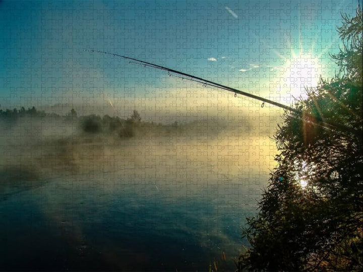 CALVENDO Puzzle Ruhig Werden - Angeln 1000 Teile Lege-Grösse 64 x 48 cm Foto-Puzzle Bild von Peter R