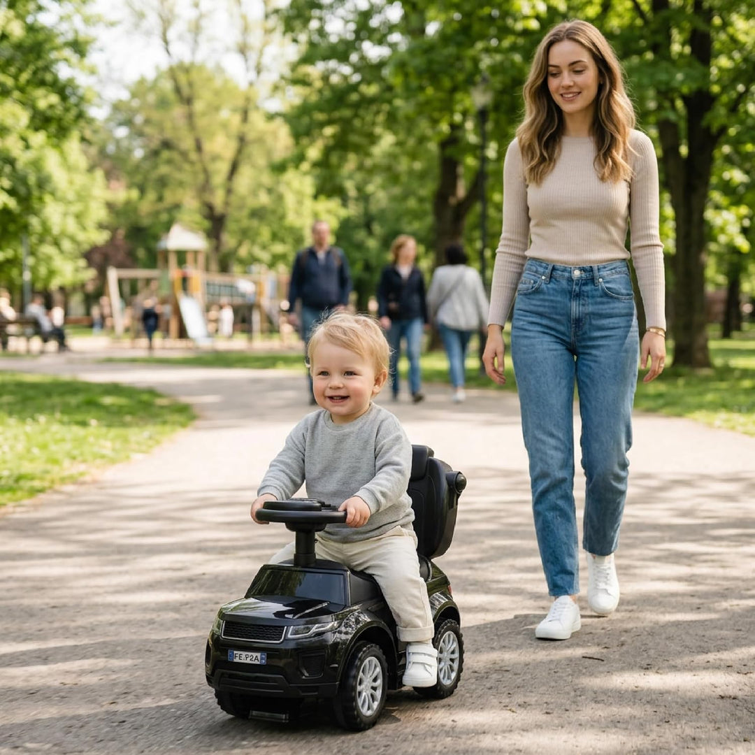 4in1 Kinderauto Rutschauto ab 1 Jahre und Schiebeauto mit Hupe und Musik, Rutschauto mit Stauraum un