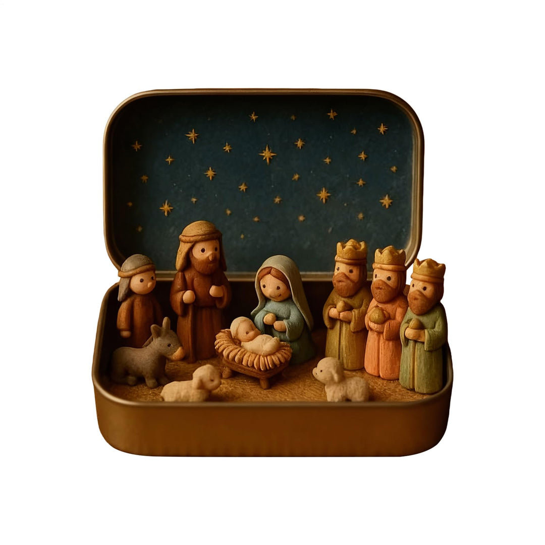 Weihnachtskrippe Komplettset, Krippenfiguren Set, Weihnachtskrippe Figuren Holz, Krippe Weihnachten,