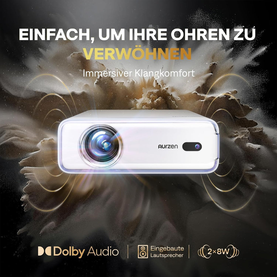 Aurzen Eazze D1 Beamer 4K Heimkino Projektor: Smart Full HD 1080P Beamer mit NetfIix Officially & Do
