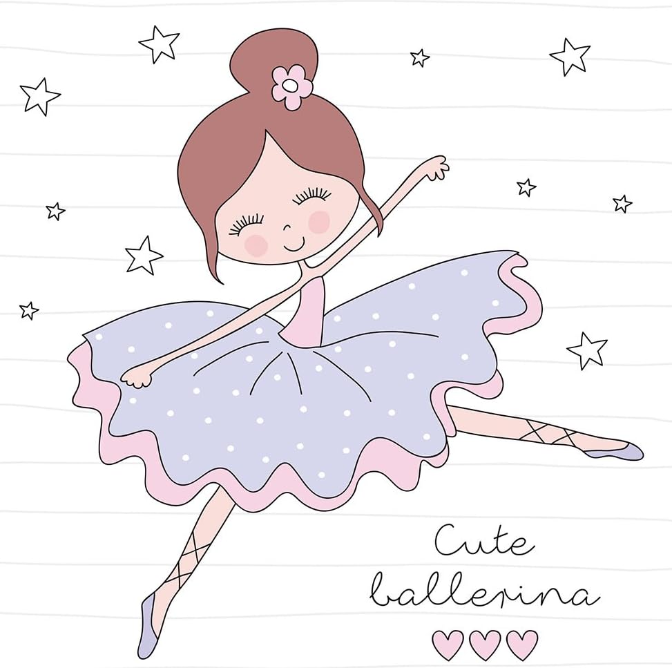 Kinderteppich Ballerina PVC 95 cm x 95 cm | Teppich für Erwachsene PVC | Vinylboden für Erwachsene 9