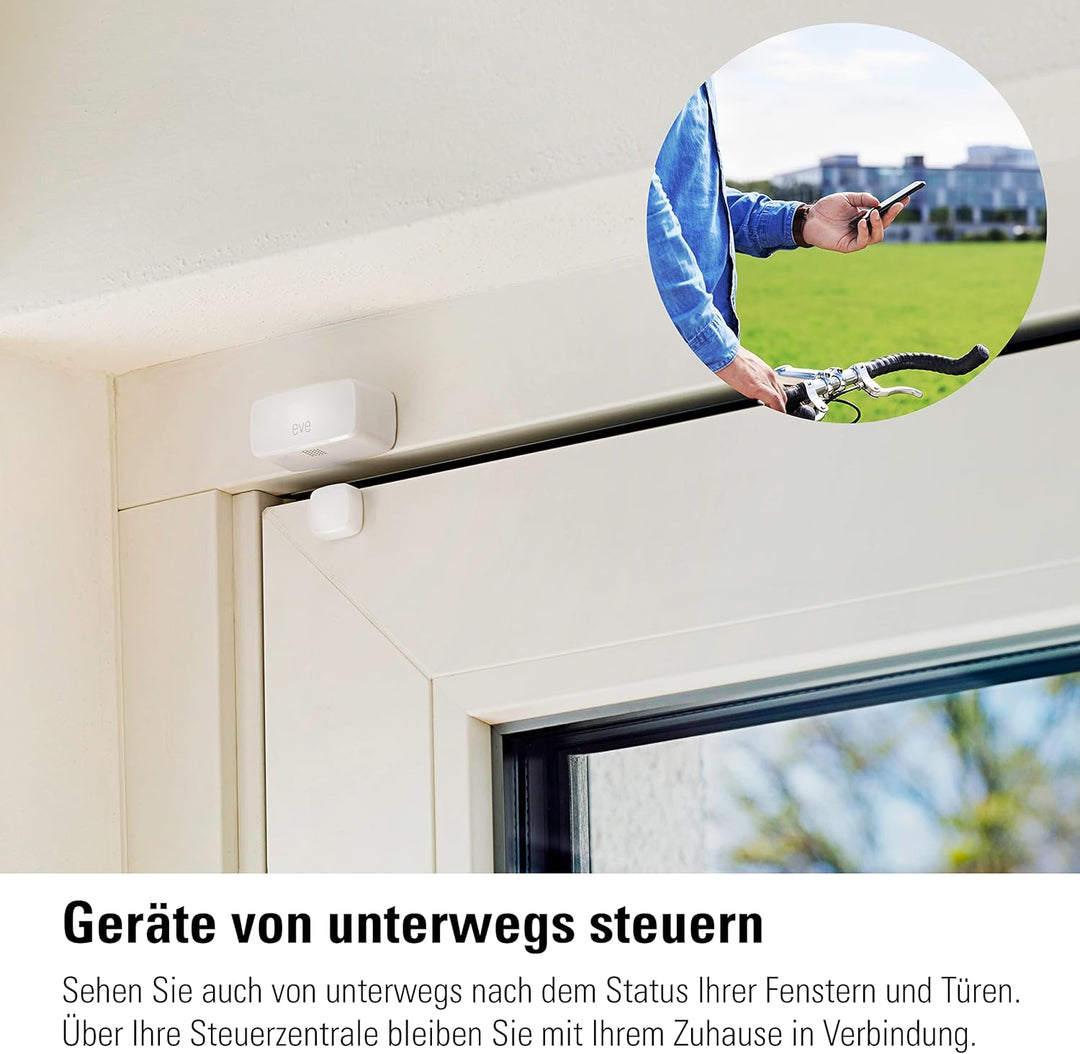 Eve Door &amp; Window (Matter) Set – Smarter Kontaktsensor für Türen &amp; Fenster, Mitteilungen (offen/zu),
