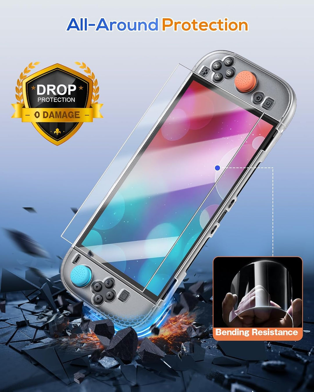 FYOUNG Dockable Hülle für Nintendo Switch 2, Abnehmbares Hartschalenhülle für Joy Con 2, Kratzfest &