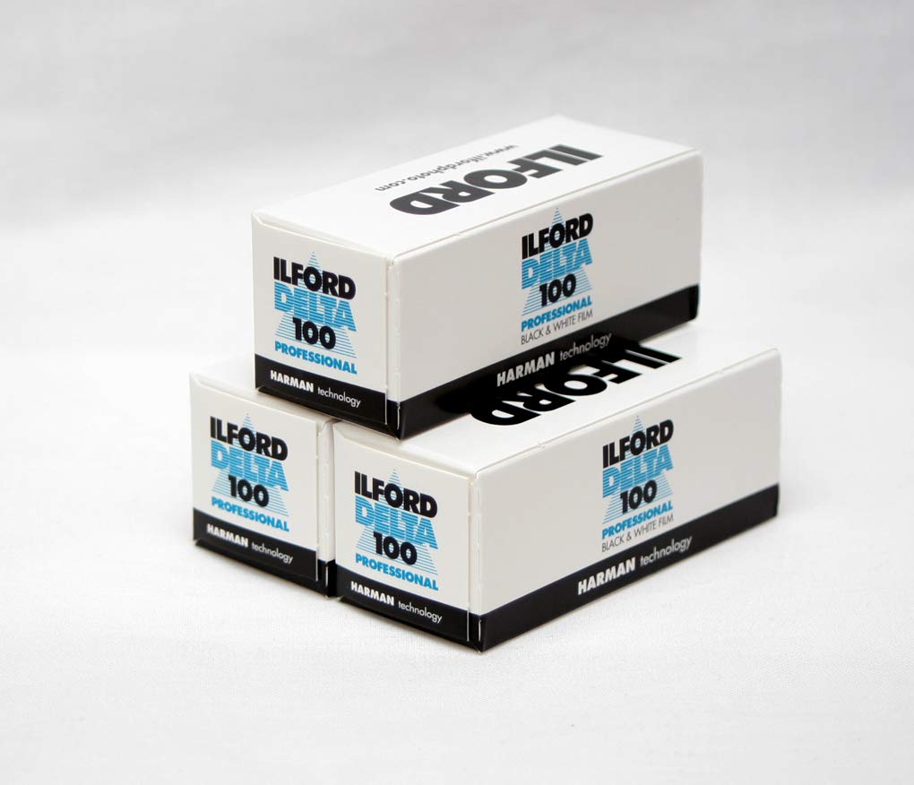 Ilford Delta 100, schwarz/weiss, 120er-Film, 3 Stück