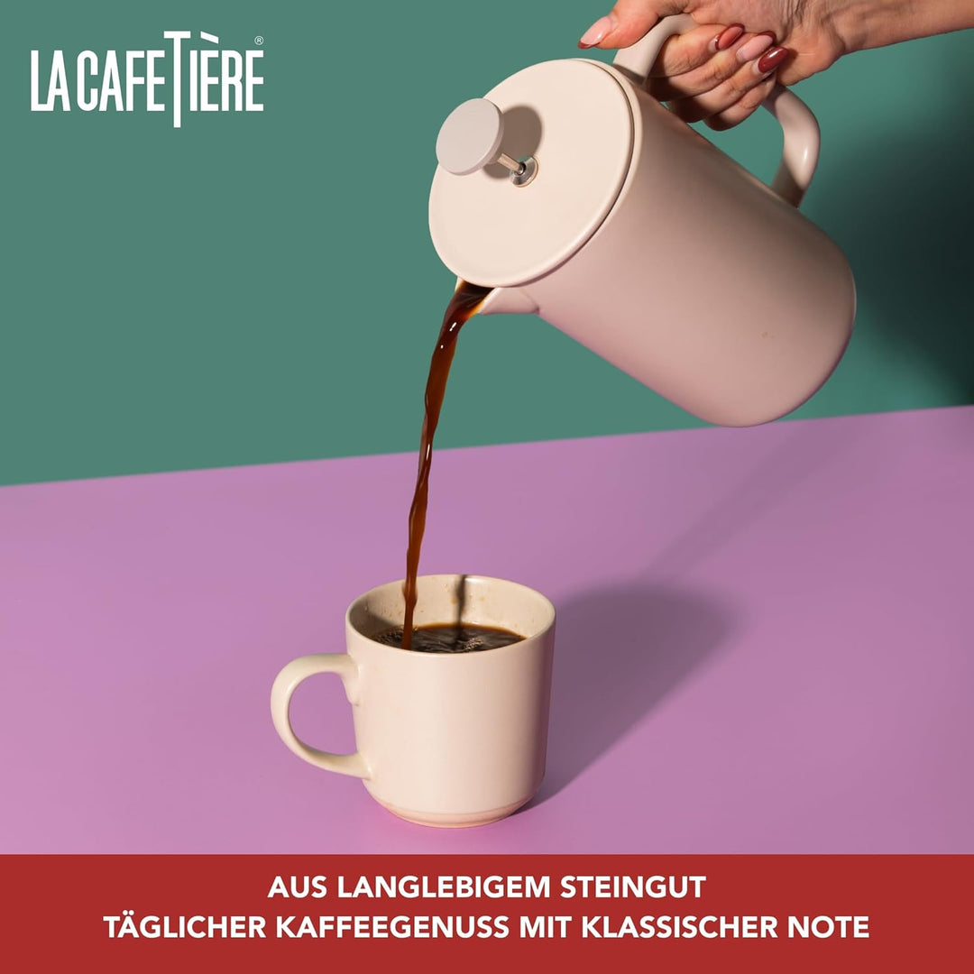 La Cafetière Arezzo Kaffeebereiter aus Steingut, cremefarben/latte, 1 l, in Geschenkbox