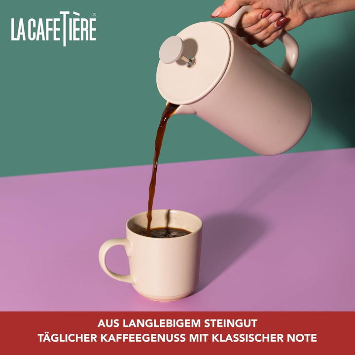 La Cafetière Arezzo Kaffeebereiter aus Steingut, cremefarben/latte, 1 l, in Geschenkbox