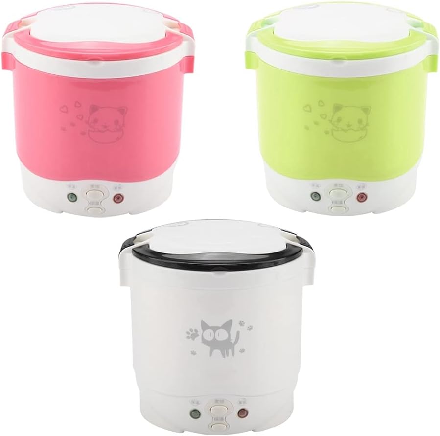 Wakects 12 V Auto-Reiskocher, Tragbarer Mini-Reiskocher 2 Tassen Ungekocht, 1 L Kleiner Elektrischer