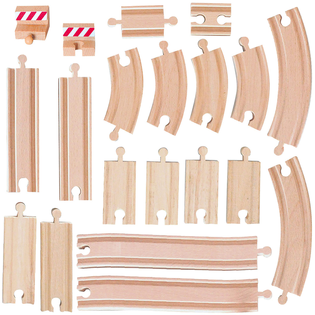 XL - Holz - Schienenset - für Eisenbahn/Holzeisenbahn - passend für alle Schienen-Systeme & Strassen