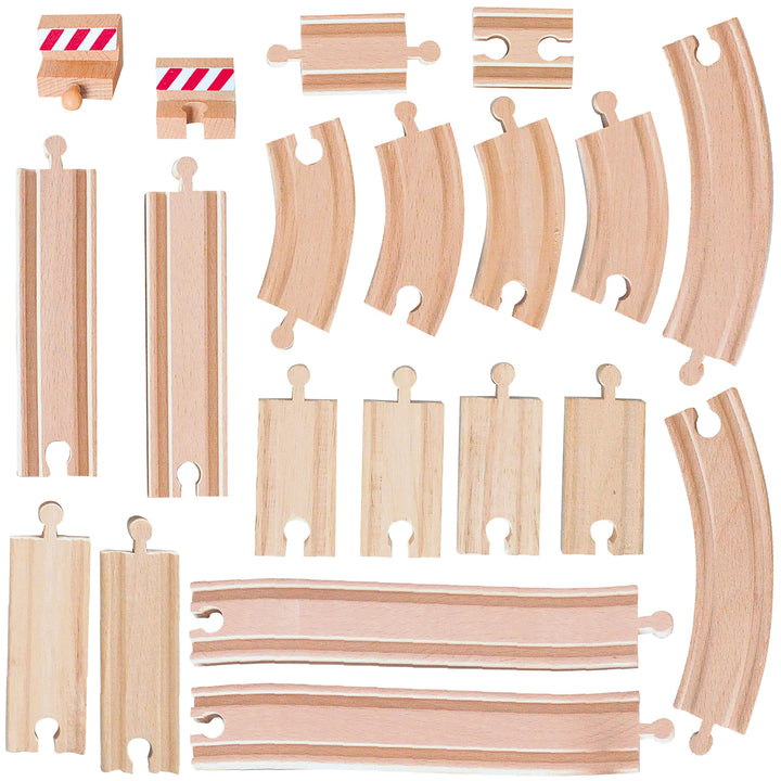 XL - Holz - Schienenset - für Eisenbahn/Holzeisenbahn - passend für alle Schienen-Systeme & Strassen