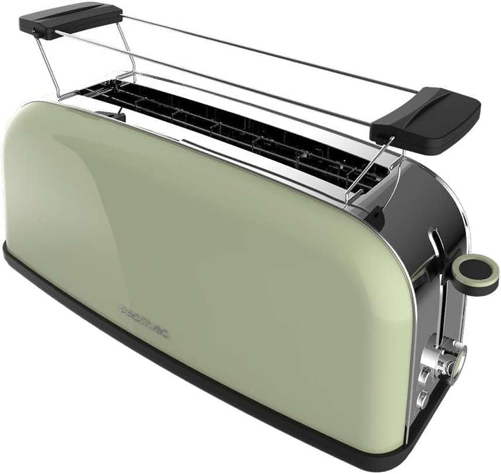 Cecotec Vertikaler Toaster Toastin' time 850 Green Long, 850W, Doppelter langer und breiter Schlitz