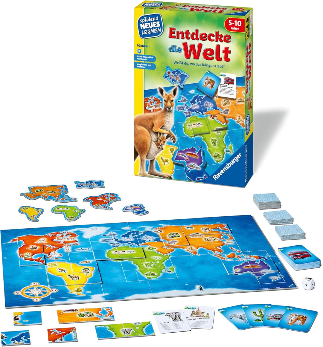 Ravensburger 24990 - Entdecke die Welt - Spielen und Lernen für Kinder, Lernspiel für Kinder von 5-1