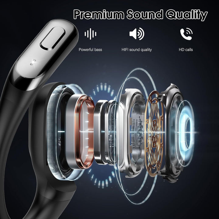 Open Ear Kopfhörer Bluetooth 6.0, Bluetooth Kopfhörer Sport mit Grossbereich-TIPP, 45Std Immersive S