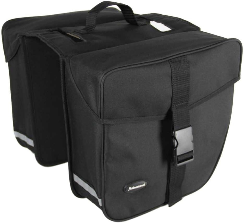Haberland Fahrradtasche Doppeltasche Für E-Bike 20 cm Brücke 32 x 34 x 16 cm, 25 Liter Schwarz, 32 x