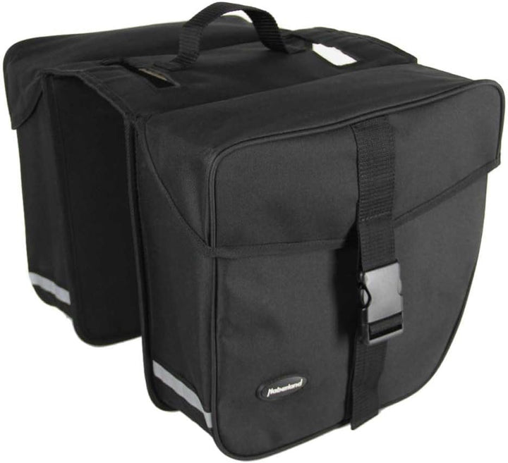 Haberland Fahrradtasche Doppeltasche Für E-Bike 20 cm Brücke 32 x 34 x 16 cm, 25 Liter Schwarz, 32 x
