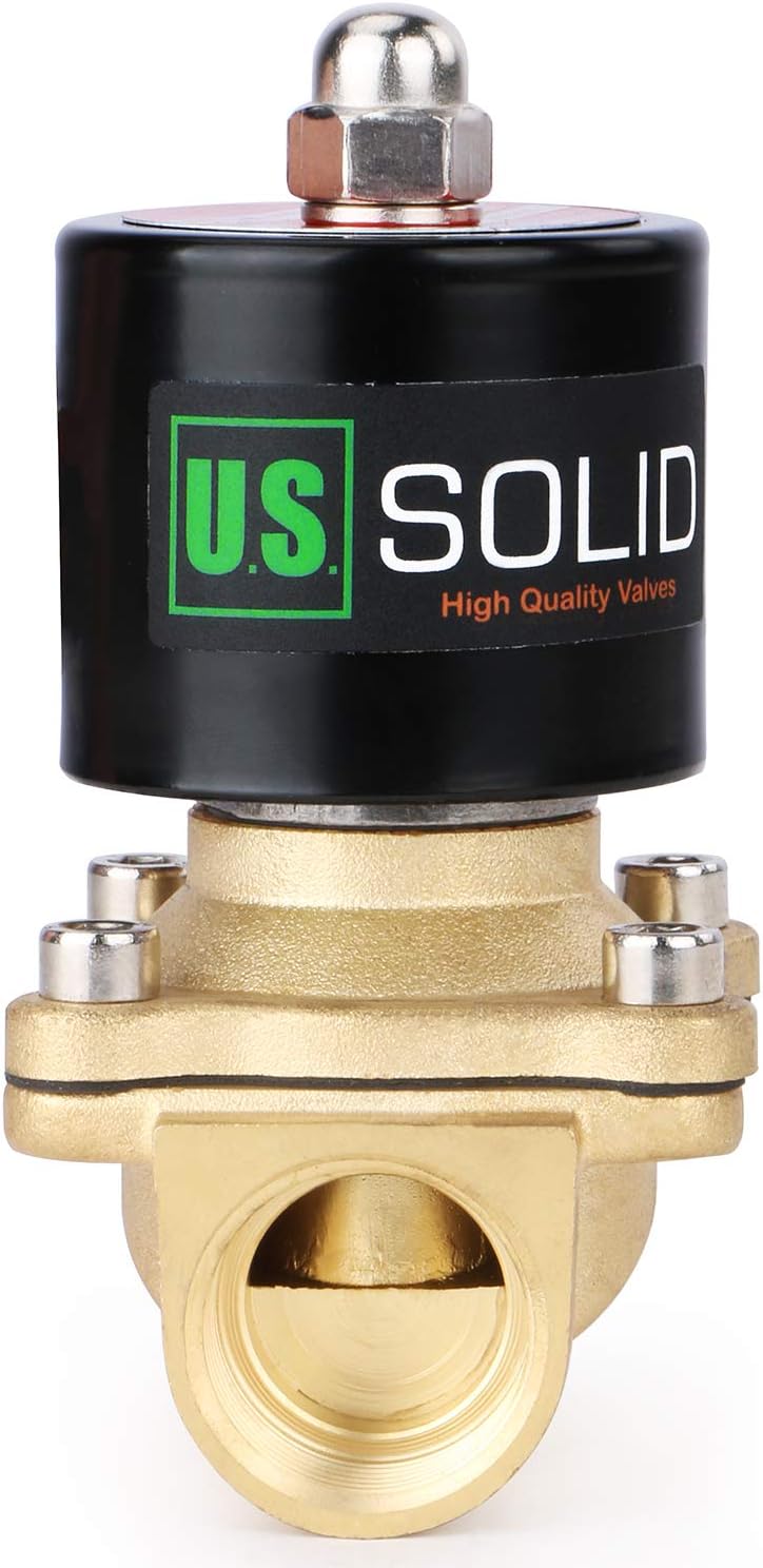 U.S. Solid 3/4" G 12 V DC Messing Magnetventil Direktgesteuert für Wasser Luft Gas Öl NC Brass Solen